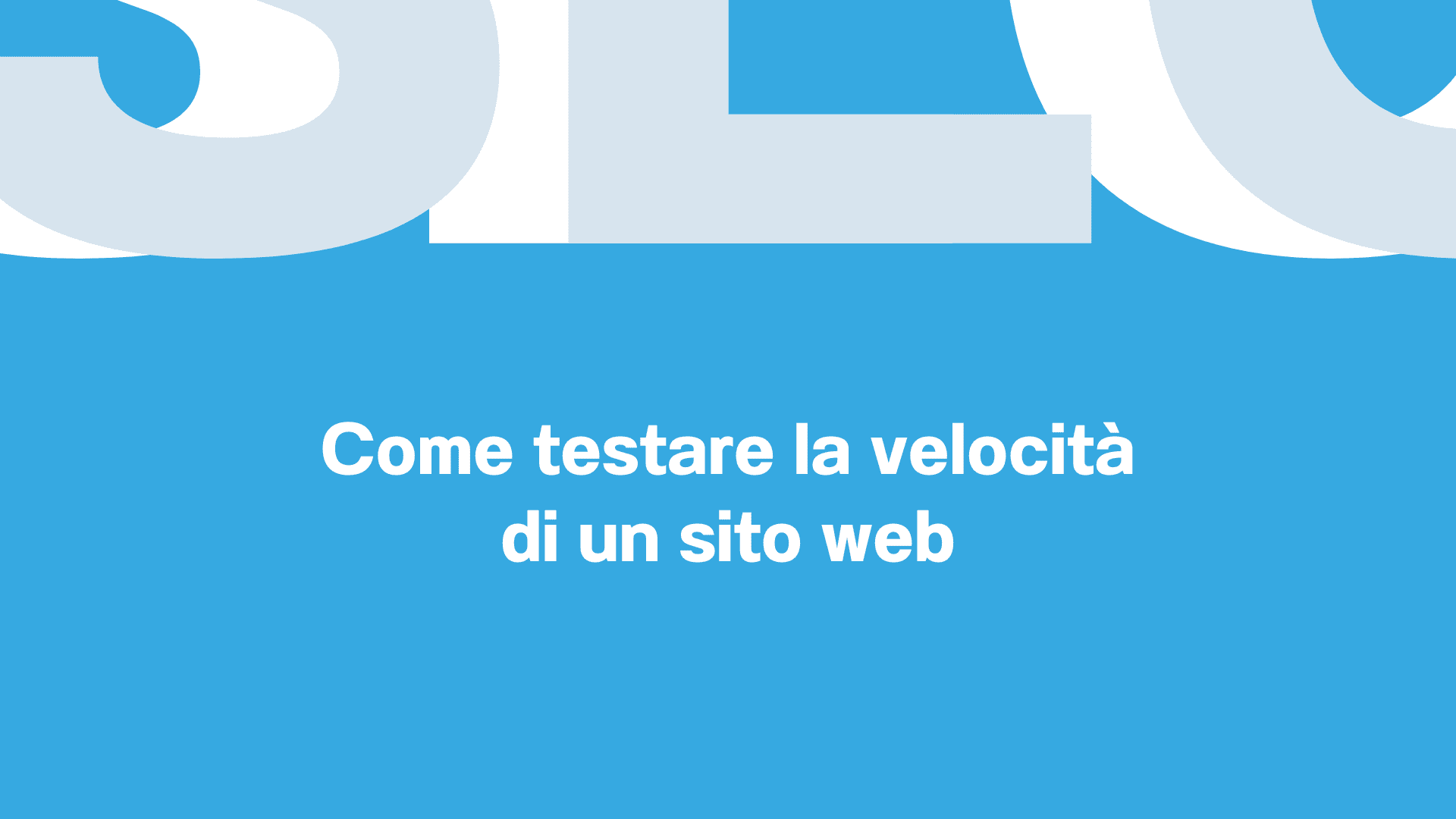 testare velocità sito web