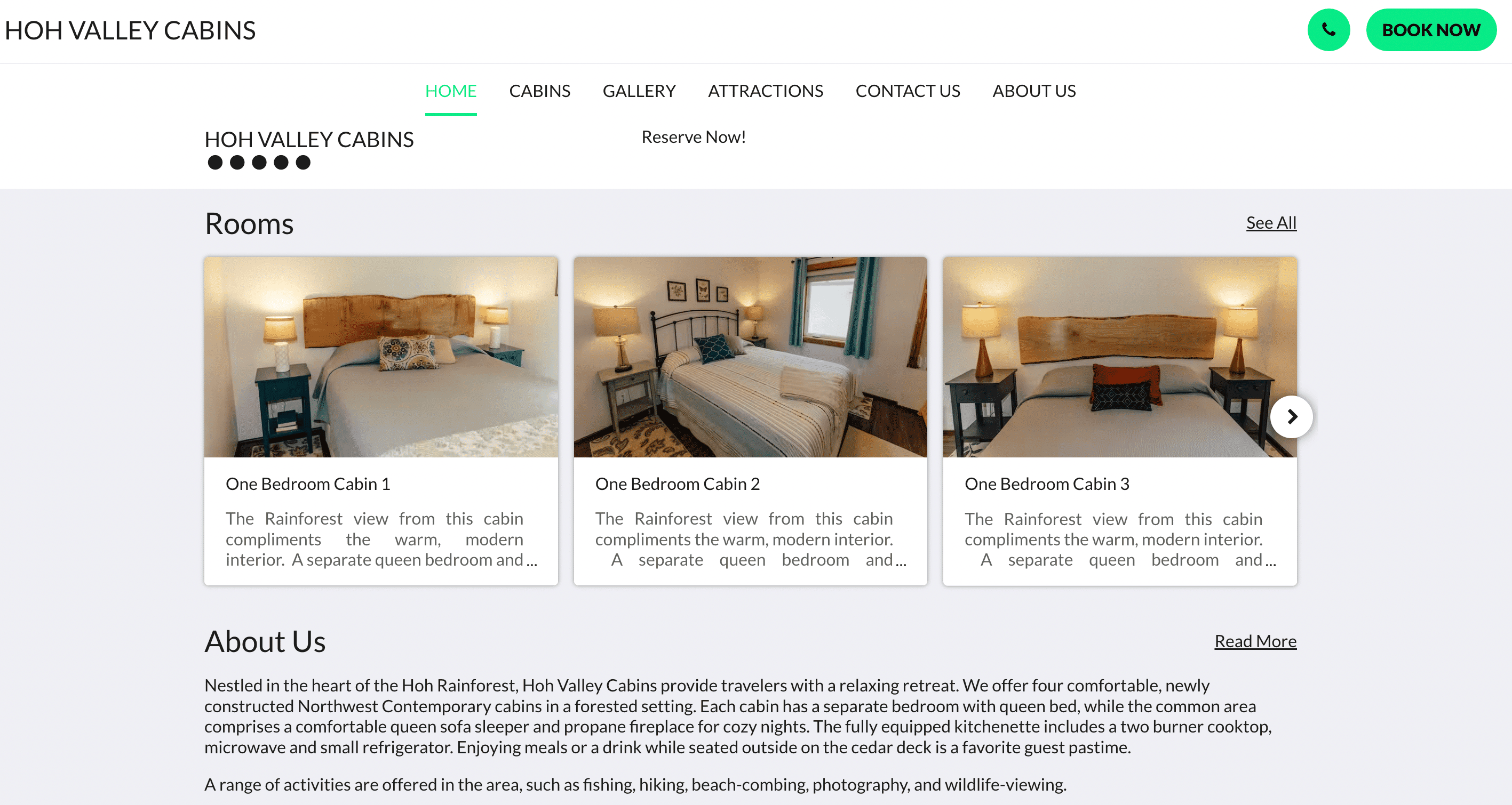 design sito web hotel datato