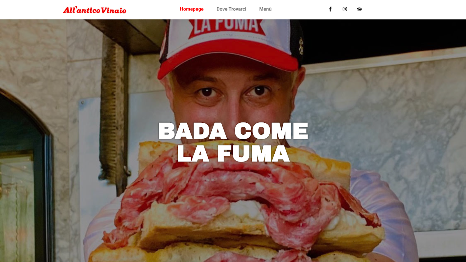 esempio sito web ristorante antico vinaio