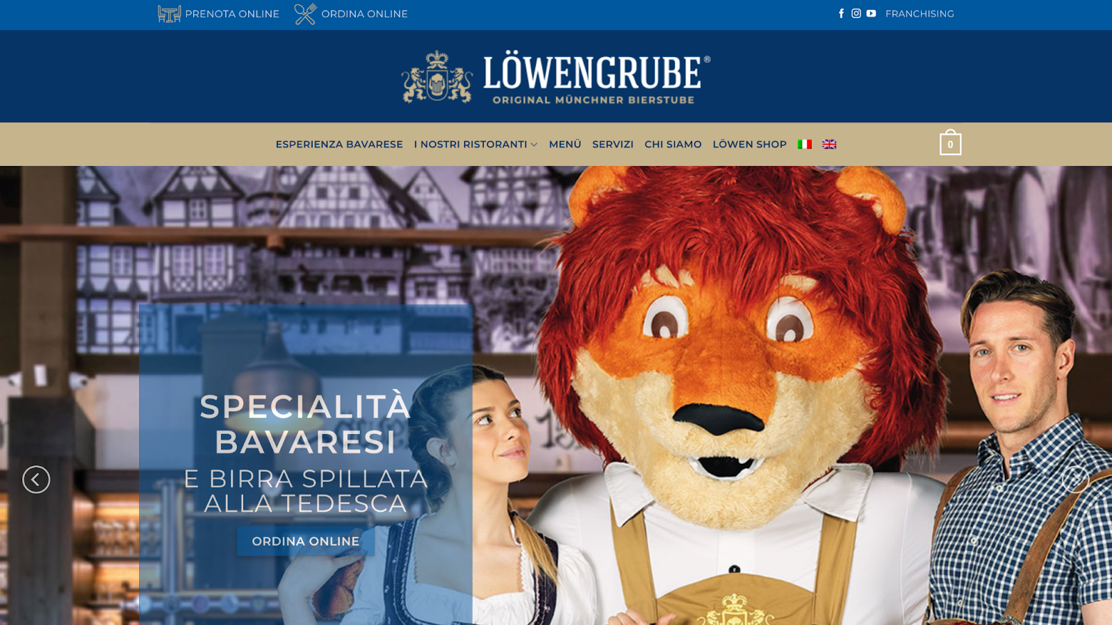 esempio sito web ristorante lowengrube